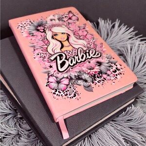 Pink Barbie Notebook with Floral Design